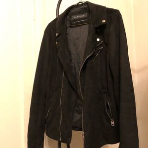 Zara Man  Faux Suede Biker Jacket